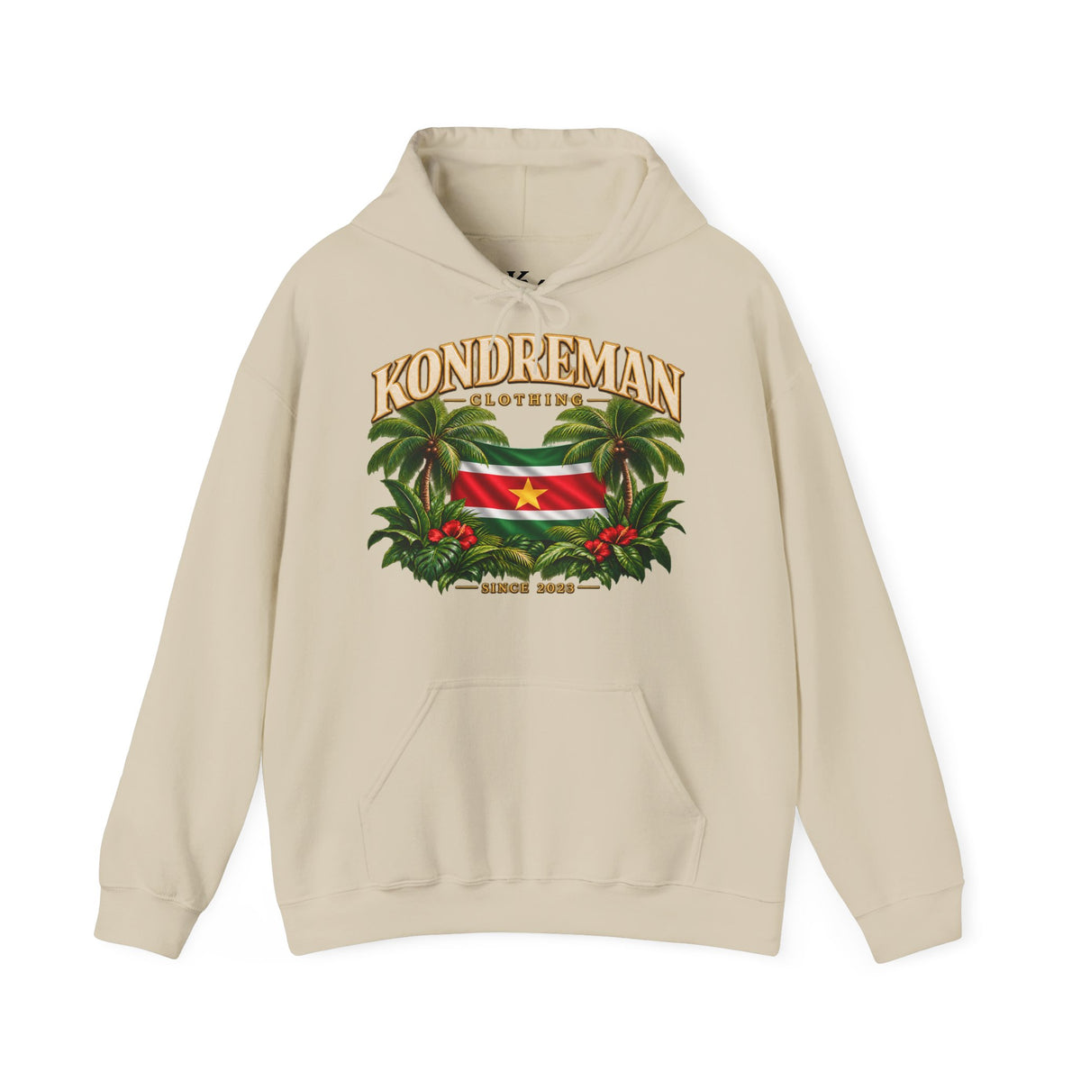 Kondreman Flag Hoodie — Tropical Suriname Crest Pullover
