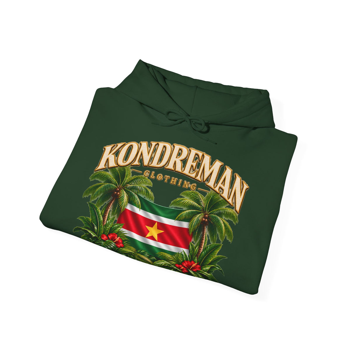 Kondreman Flag Hoodie — Tropical Suriname Crest Pullover