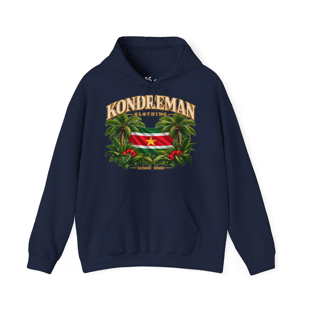 Kondreman Flag Hoodie — Tropical Suriname Crest Pullover