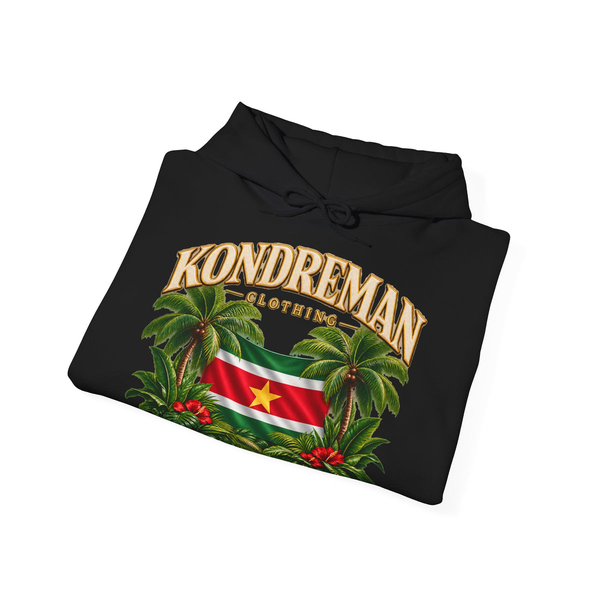 Kondreman Flag Hoodie — Tropical Suriname Crest Pullover