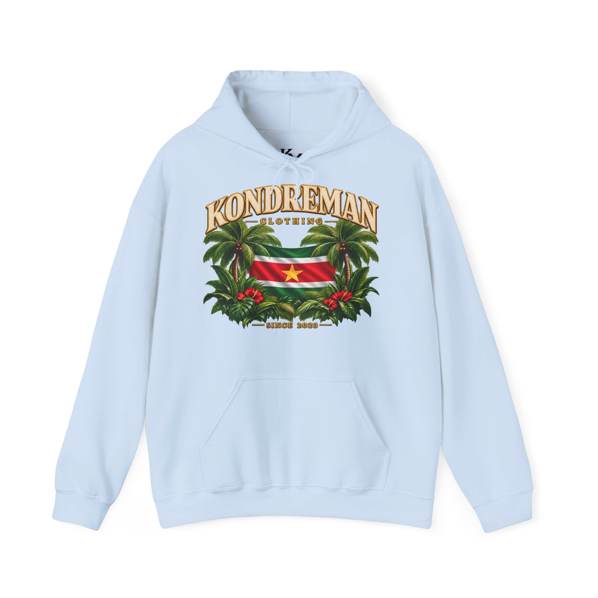 Kondreman Flag Hoodie — Tropical Suriname Crest Pullover